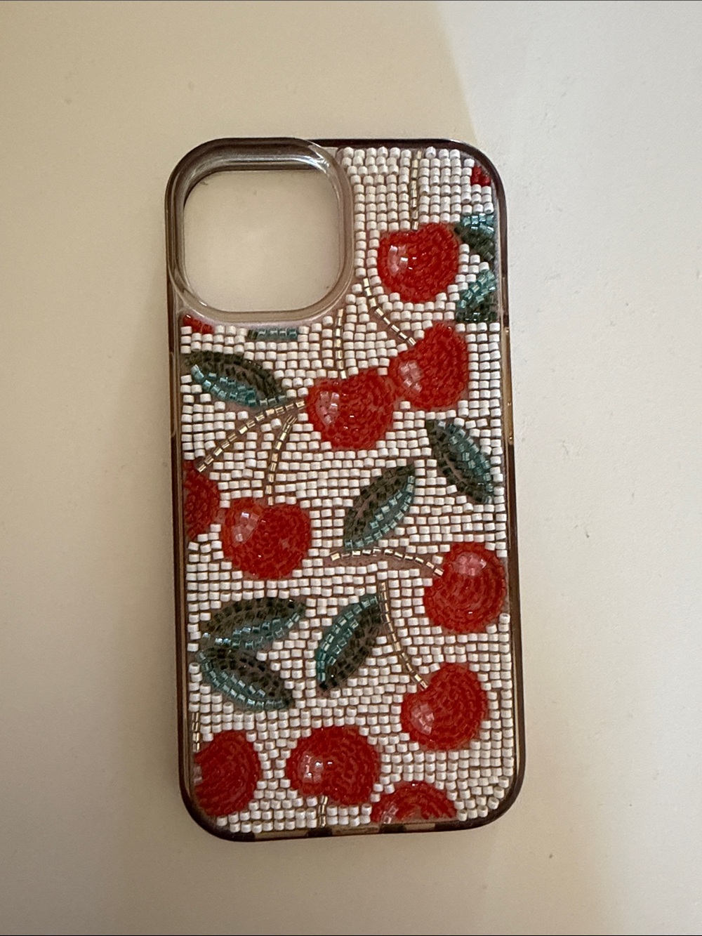 Cherry Beaded Phone Case - iPhone 14